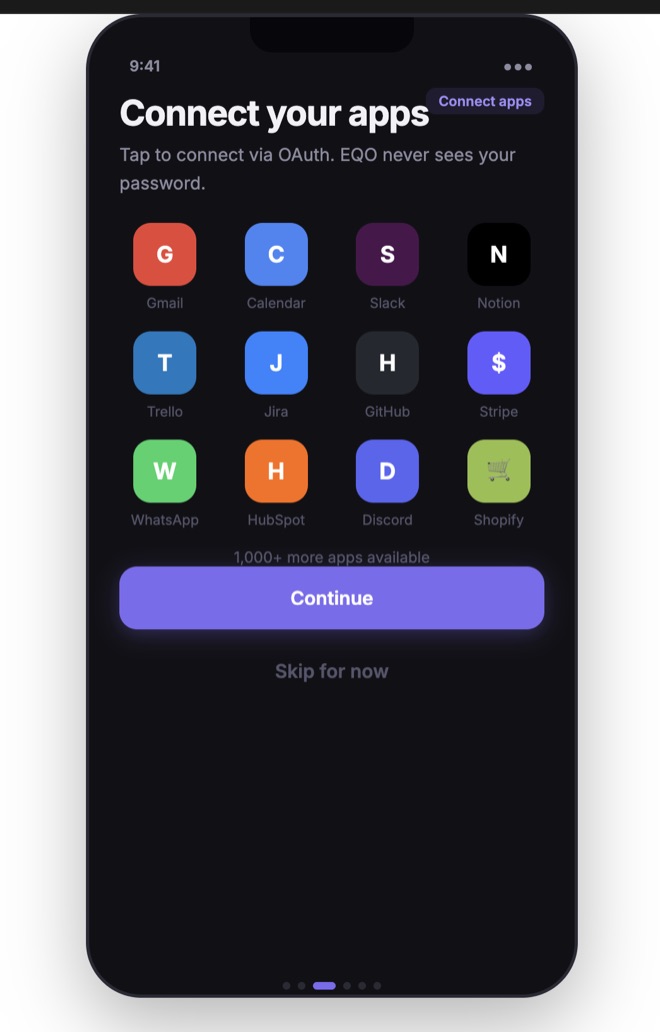 Connecting Gmail, Calendar, Slack, Notion and other apps