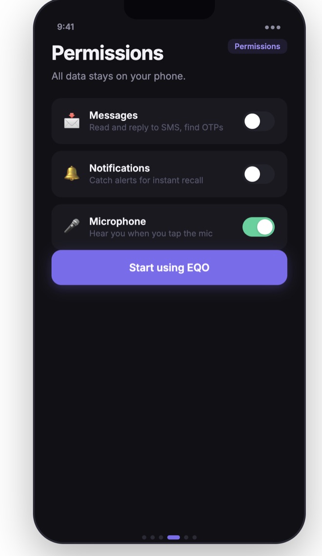 Granting messages, notifications and microphone permissions